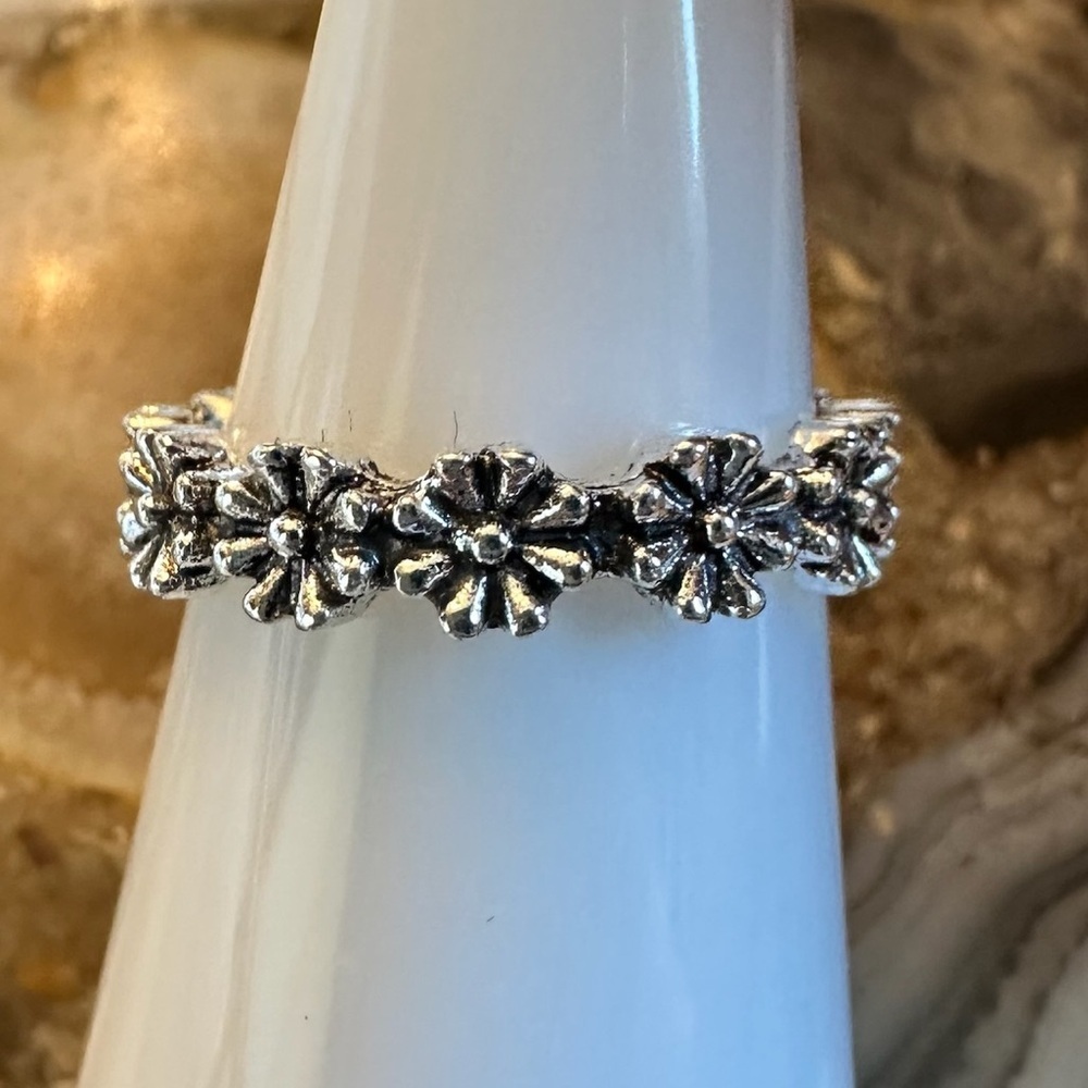 3203 Floral Silver Women's Ring